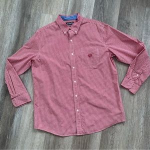 Chaps Easy Care checked button down long sleeve shirt